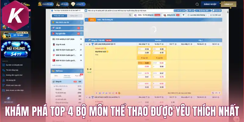 Khám phá top 4 bộ môn thể thao được yêu thích nhất
