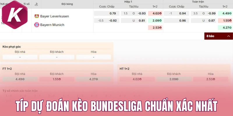 Típ dự đoán kèo Bundesliga chuẩn xác nhất